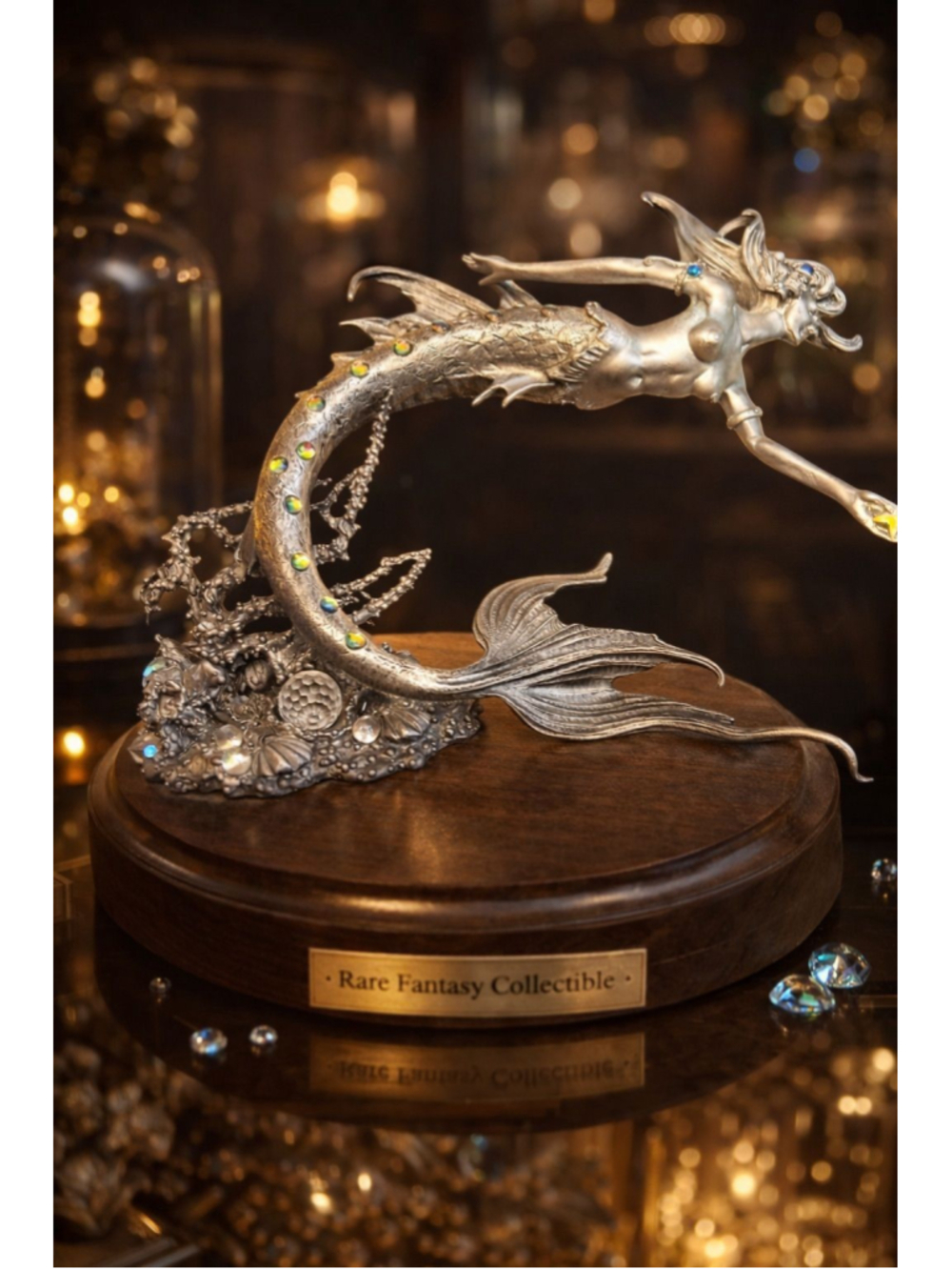 Limited Edition MERMAID Pewter Sculpture #530/2500 – James Lane Casey 1987 Fanta